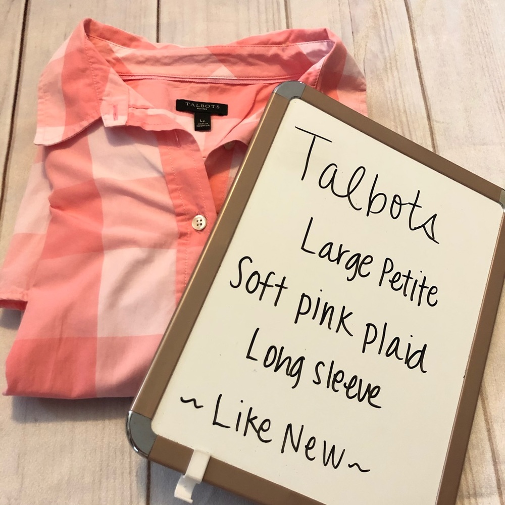 Talbots L Button up Pink Blouse / Like New!
